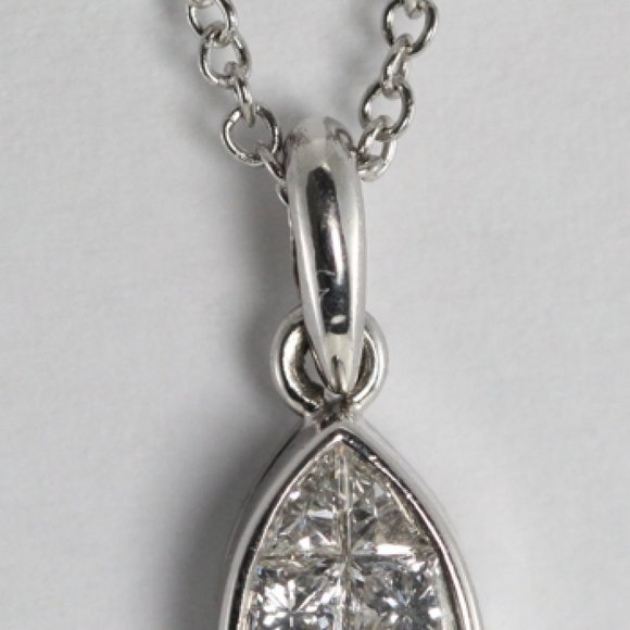 CaratsDirect2U Jewelry - 18K White Princess Diamond Marquise Shape Pendant 0.78 Ct H Vs C19000043